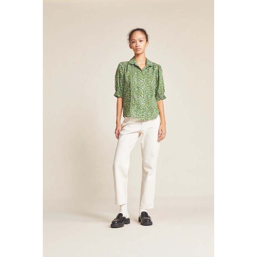 Trovata Gemma Blouse - Green Motif Size XS