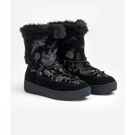 Johnny Was Freya Suede Moon Boot NWT Size 8