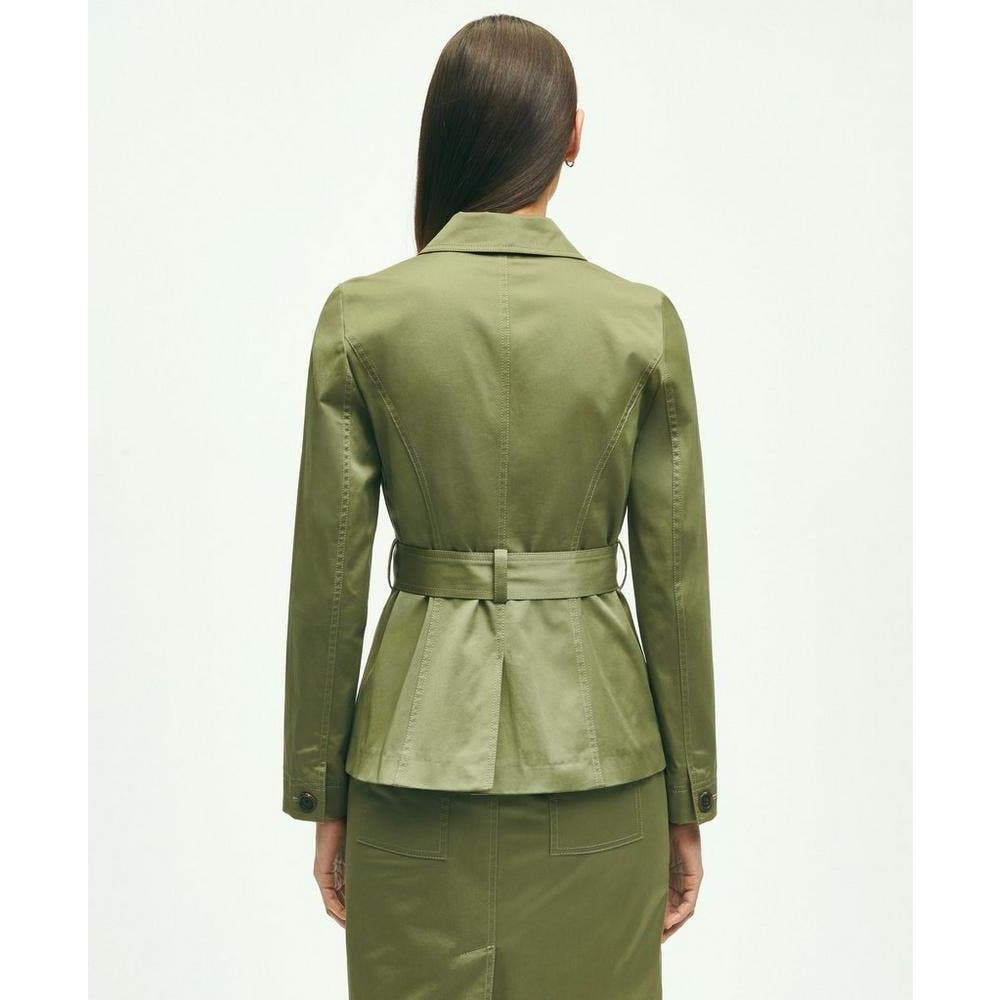 Brooks Brothers Stretch Cotton Twill Belted Safari Jacket NWT Size 4
