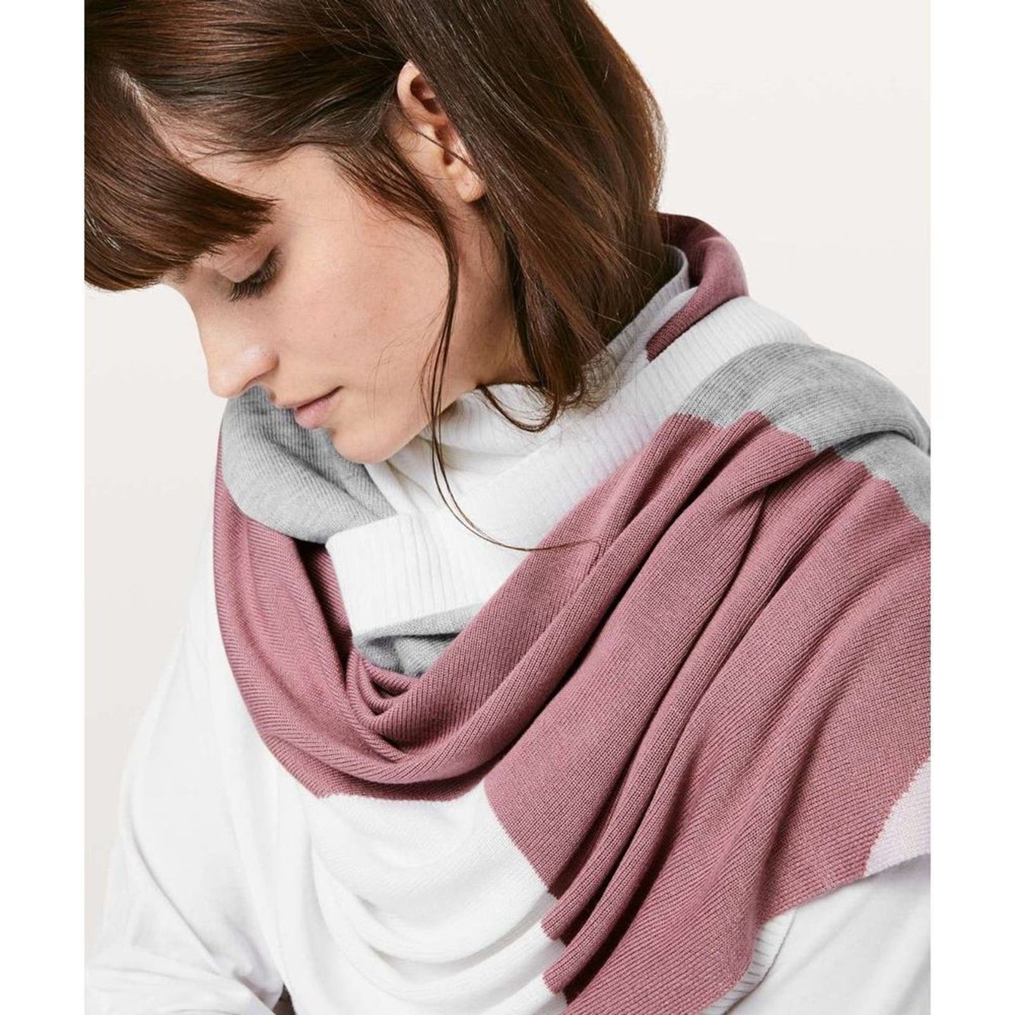 Lululemon Hatha Wrap Quicksand / Misty Pink / White / Heathered Core Light Grey