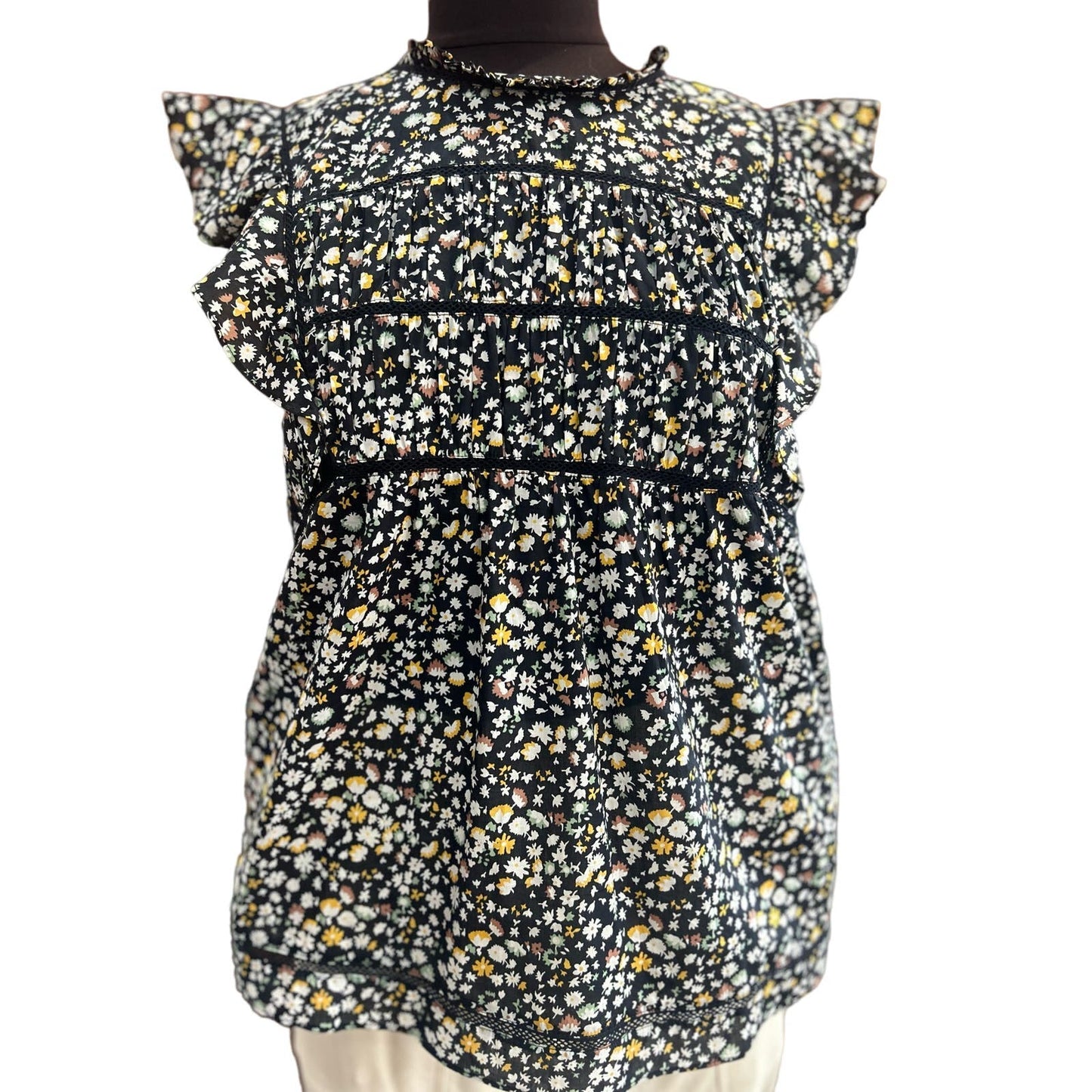 Rails Filomena Top Black Mini Floral Size M