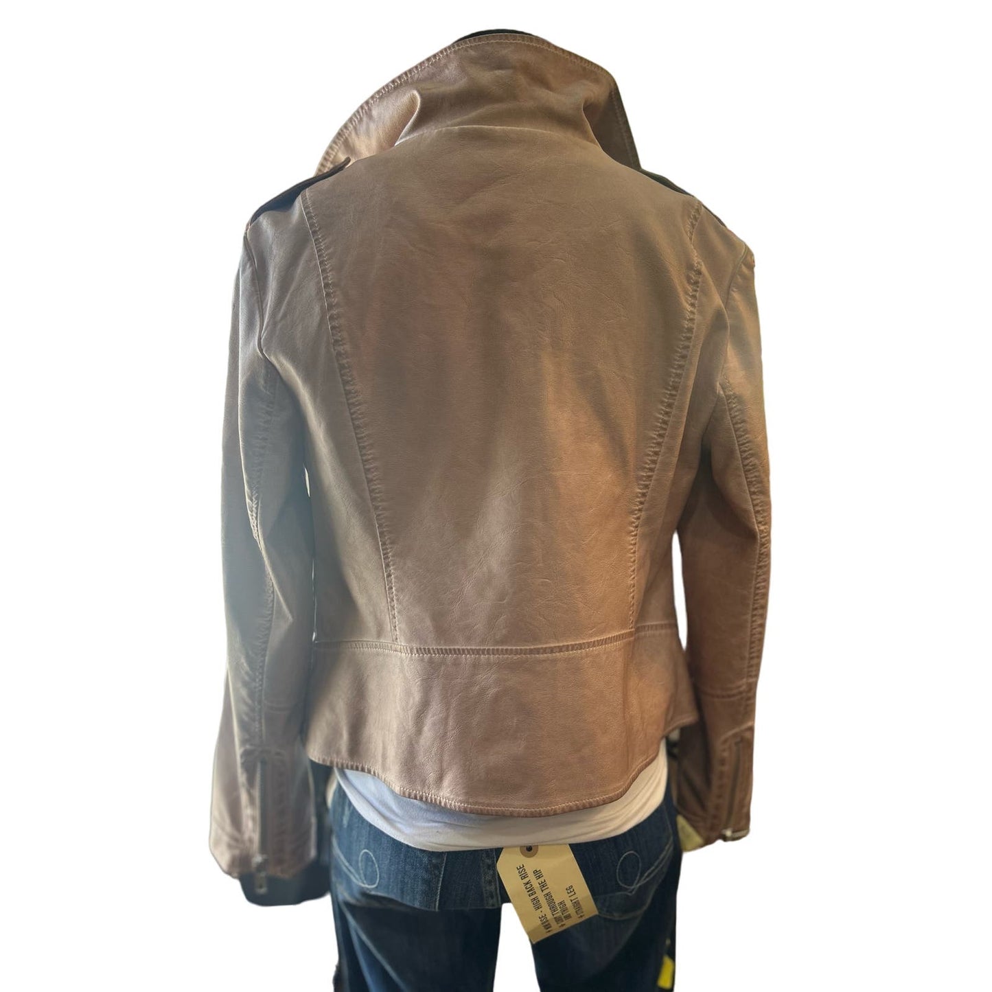 Chicos Faux-Leather Moto Jacket Size 8