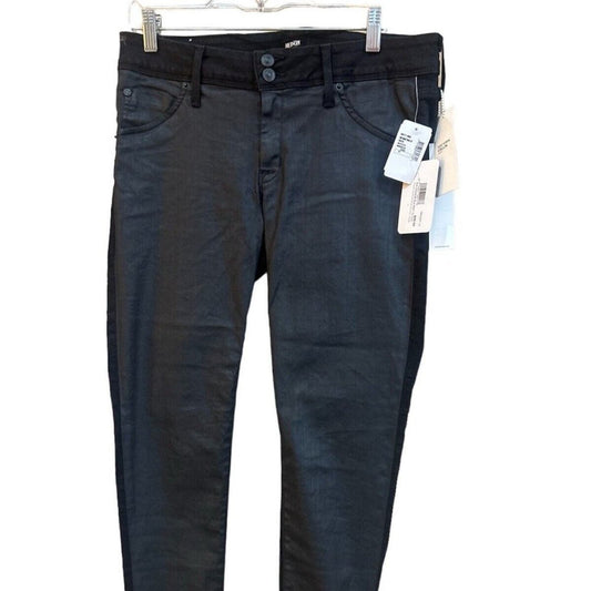HUDSON Collin Vice Versa Skinny Jeans Two Tone Color Block Denim Black Size 31