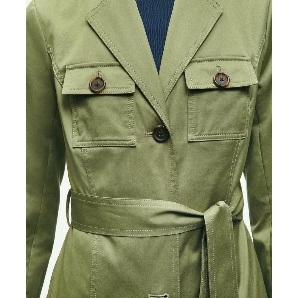 Brooks Brothers Stretch Cotton Twill Belted Safari Jacket NWT Size 4