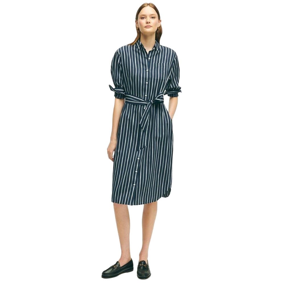 Brooks Brothers Cotton Striped Shirt Dress NWT Size 2