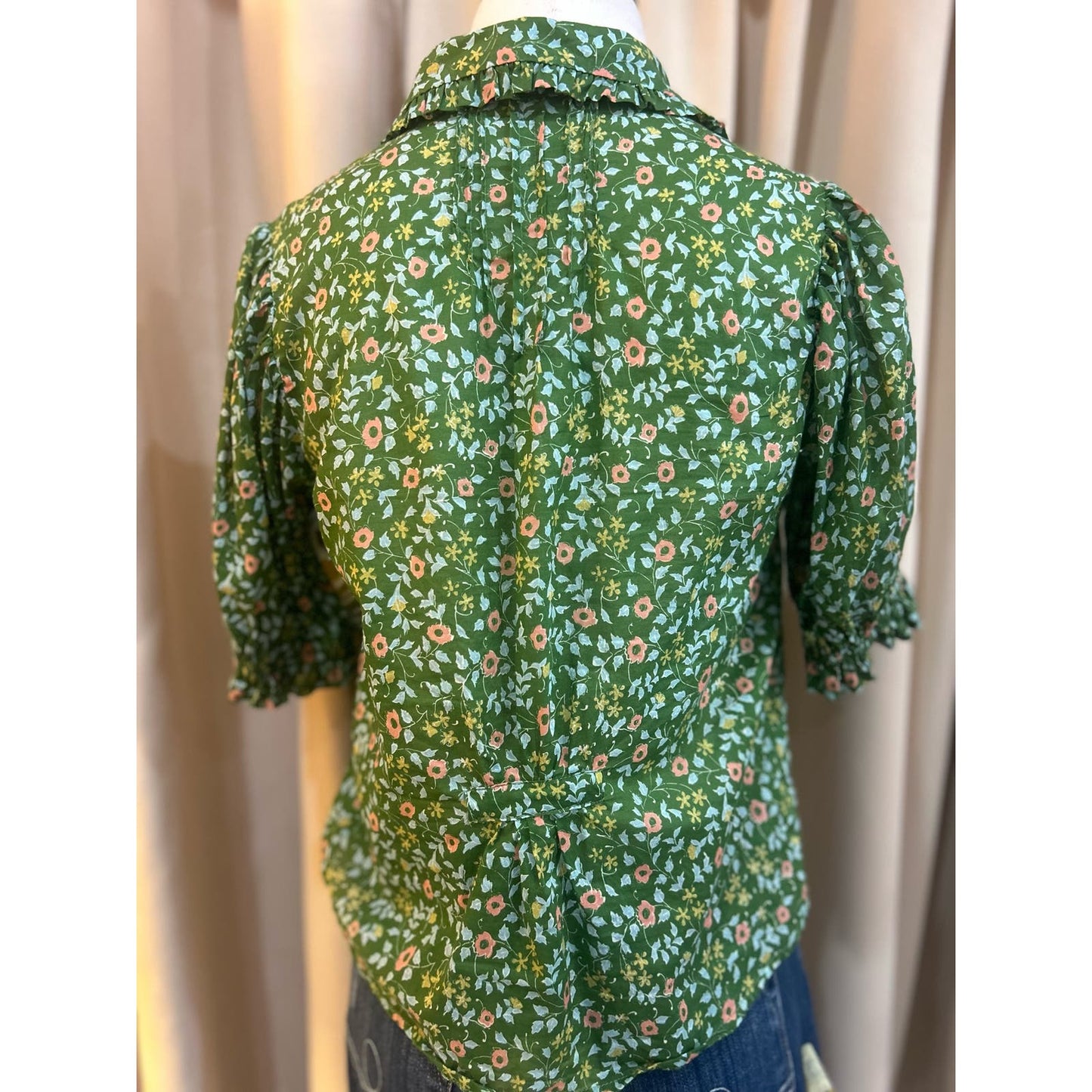 Trovata Gemma Blouse - Green Motif Size XS