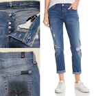 7 FOR ALL MANKIND Women's Jeans Size 24 Josefina Skinny Boyfriend Distressed NWT