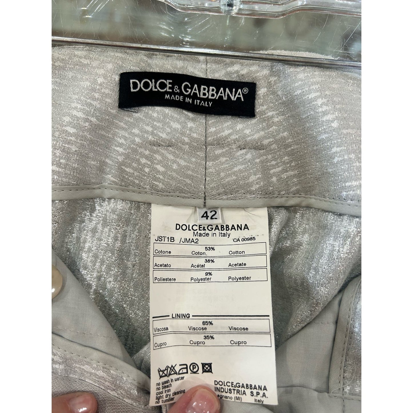 Dolce & Gabbana Silver Strip Slacks