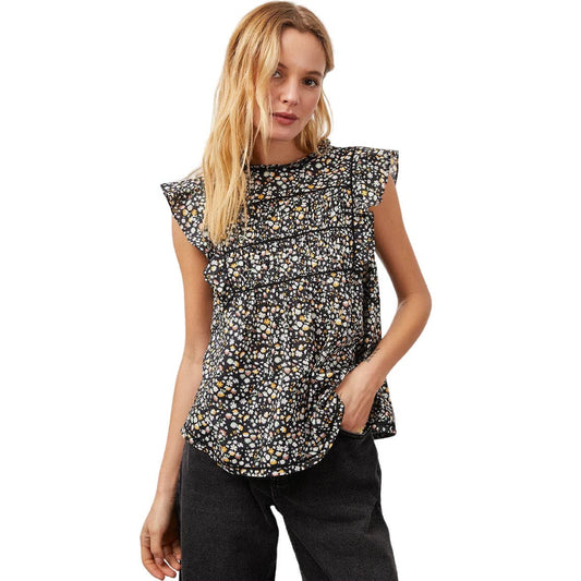 Rails Filomena Top Black Mini Floral Size M