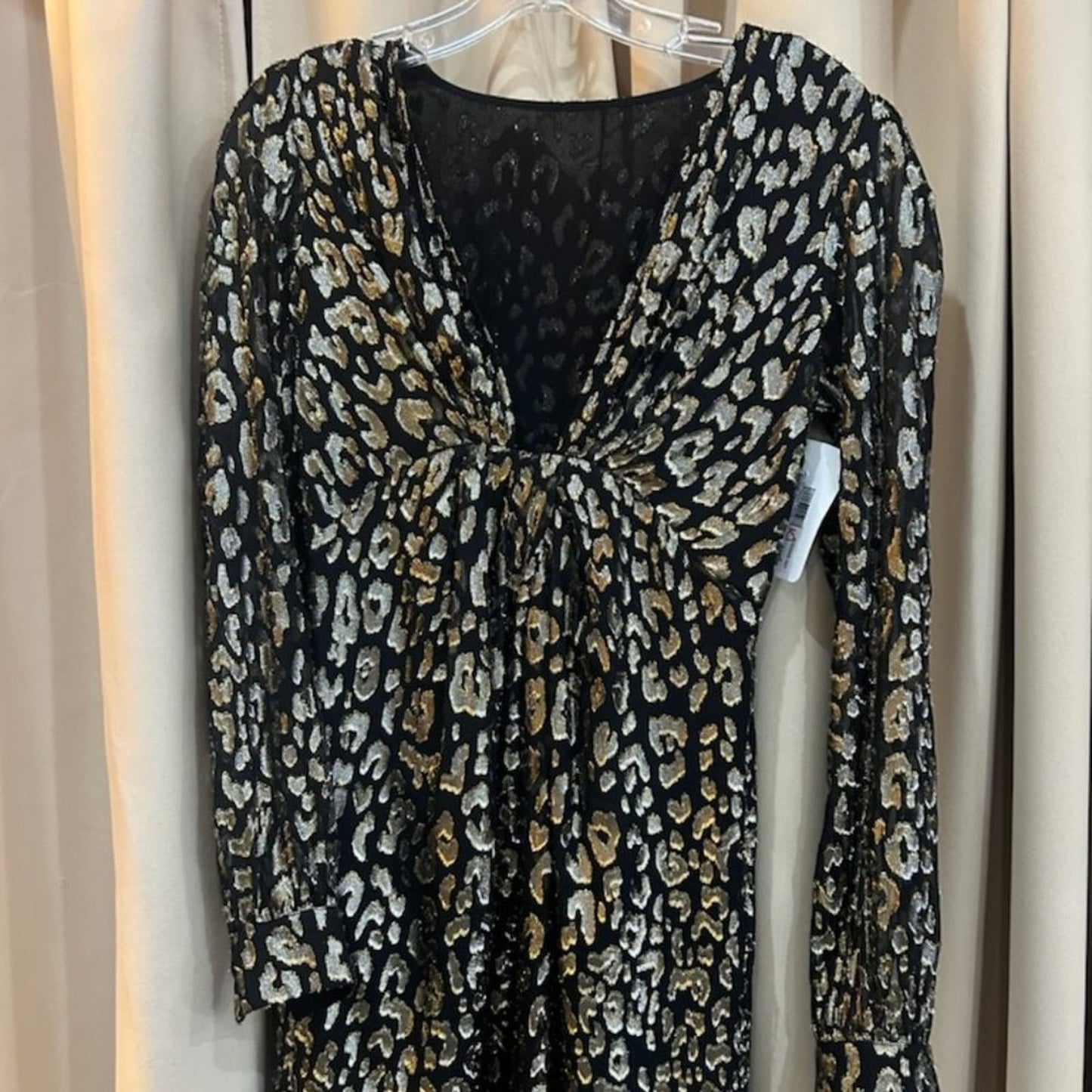 MICHAEL Michael Kors Metallic Cheetah Jacquard Dress Size S